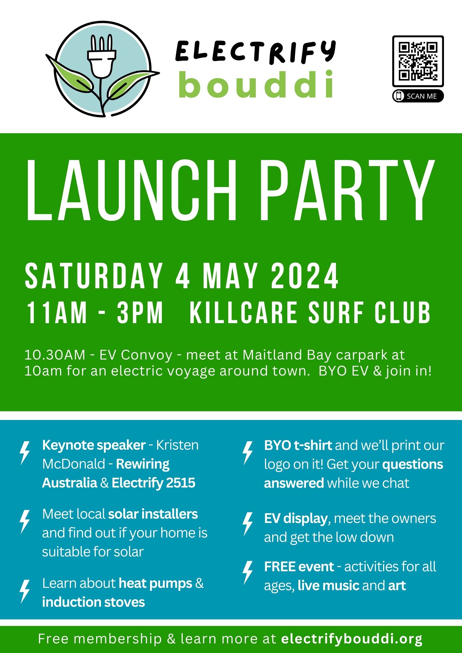 Electrify Bouddi Launch Party promotional poster